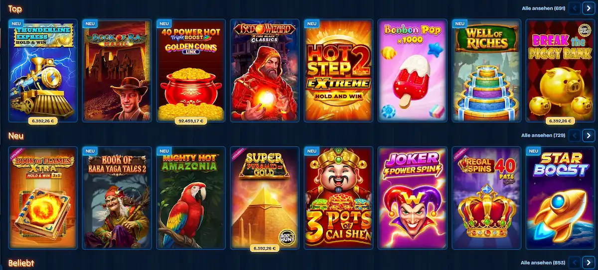 Slot-Auswahl im Dudespin Casino